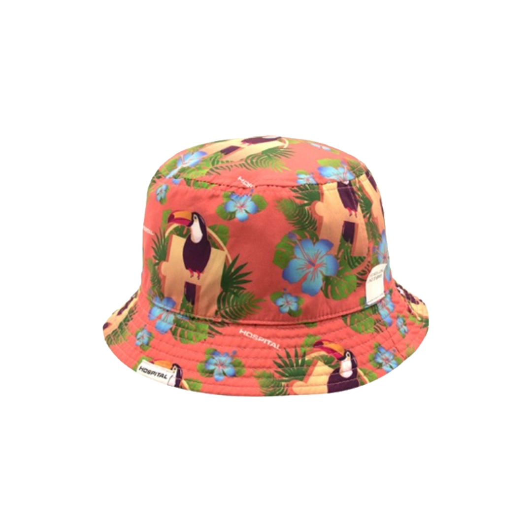 Sublimated Summer Fishing Bucket Hats w/ Adjustable Drawstring