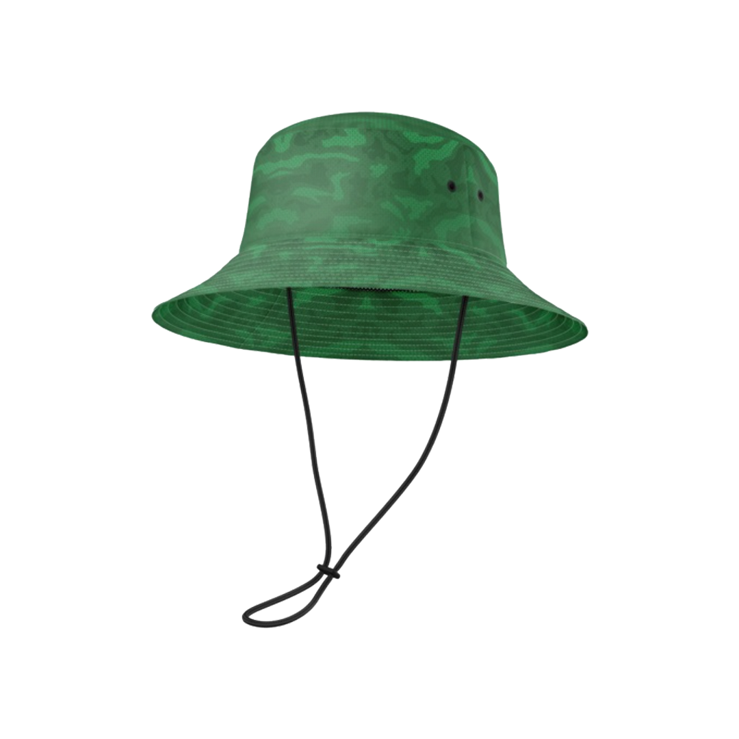 Sublimated Summer Fishing Bucket Hats w/ Adjustable Drawstring
