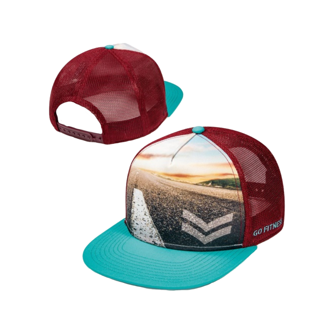 Flat Bill Trucker Mesh Cap w/ Sublimated Crown