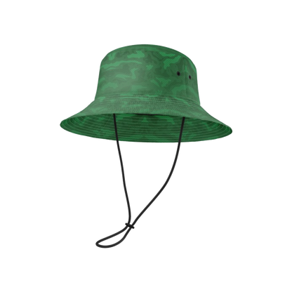 Sublimated Summer Fishing Bucket Hats w/ Adjustable Drawstring