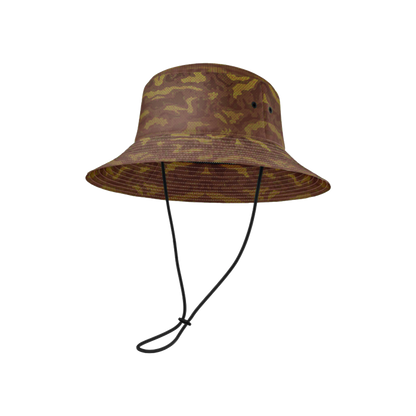 Sublimated Summer Fishing Bucket Hats w/ Adjustable Drawstring