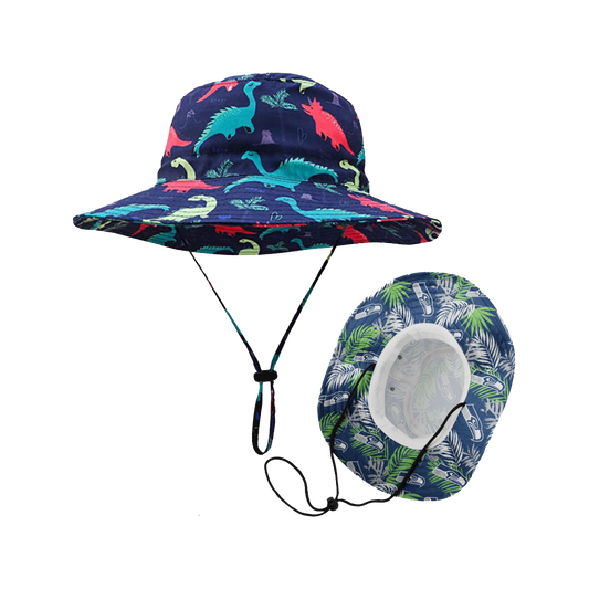 Sublimated Summer Fishing Bucket Hats w/ Adjustable Drawstring