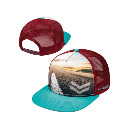 Flat Bill Trucker Mesh Cap w/ Sublimated Crown