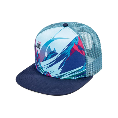 Flat Bill Trucker Mesh Cap w/ Sublimated Crown