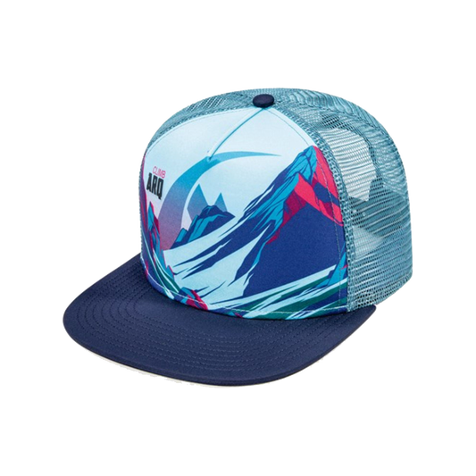 Flat Bill Trucker Mesh Cap w/ Sublimated Crown