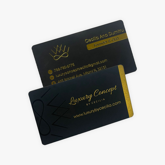 Suede w/ Raised Foil Business Cards